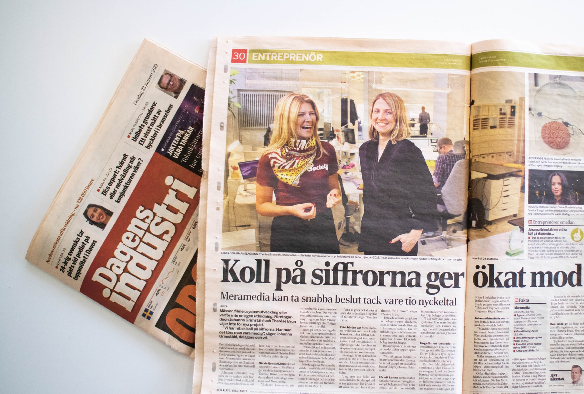 Artikel om Kommunikationsbyrån Meramedia i Dagens Industri.